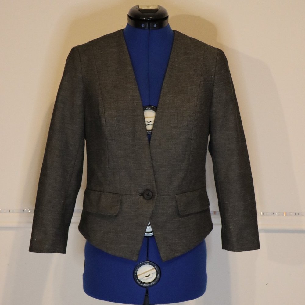 Express gray crop suit jacket